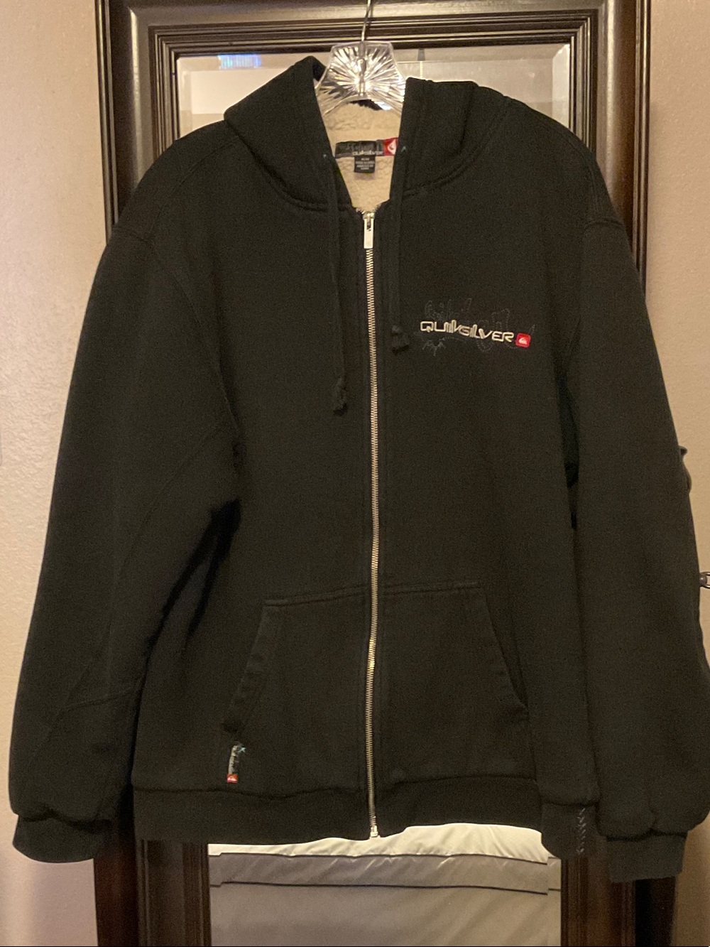 Quiksilver Black Zip-Up Hoodie Jacket